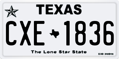 TX license plate CXE1836
