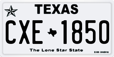 TX license plate CXE1850