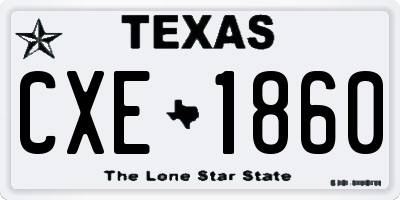 TX license plate CXE1860