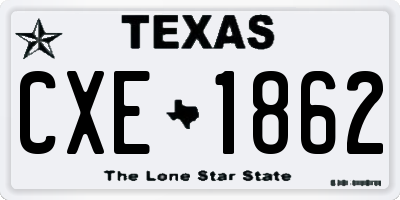 TX license plate CXE1862