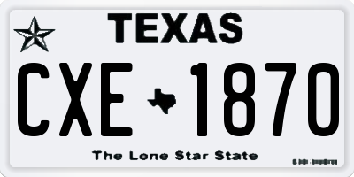 TX license plate CXE1870