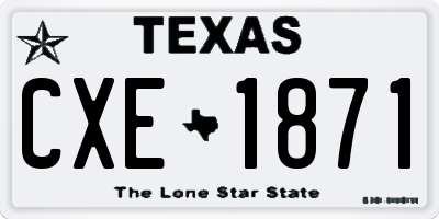 TX license plate CXE1871