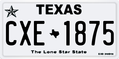 TX license plate CXE1875