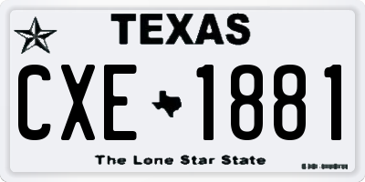 TX license plate CXE1881