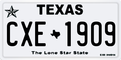 TX license plate CXE1909