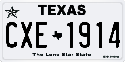 TX license plate CXE1914