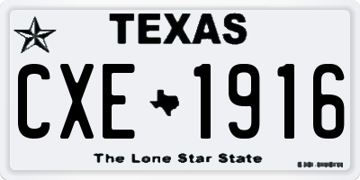 TX license plate CXE1916