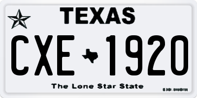 TX license plate CXE1920