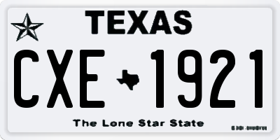 TX license plate CXE1921