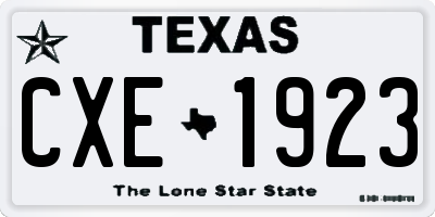 TX license plate CXE1923