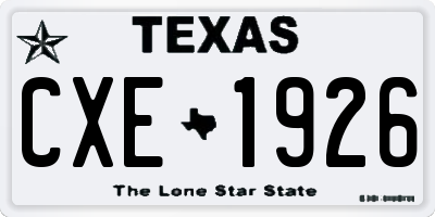 TX license plate CXE1926