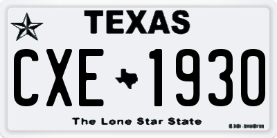 TX license plate CXE1930