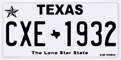 TX license plate CXE1932