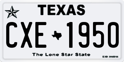 TX license plate CXE1950