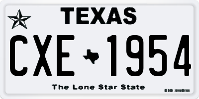 TX license plate CXE1954