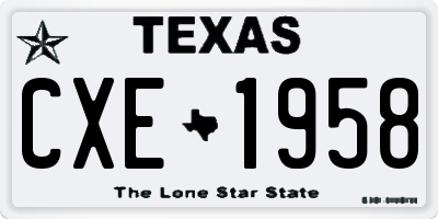 TX license plate CXE1958