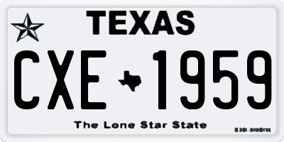 TX license plate CXE1959