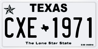 TX license plate CXE1971