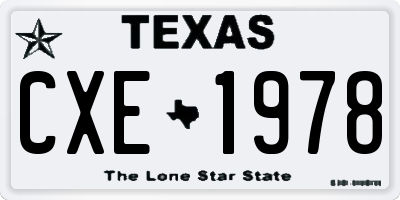 TX license plate CXE1978