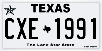 TX license plate CXE1991