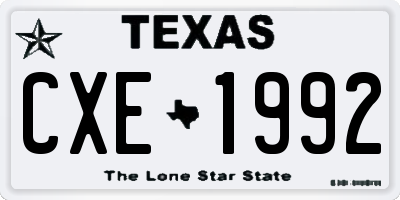 TX license plate CXE1992