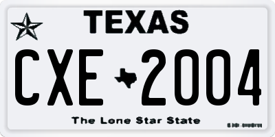 TX license plate CXE2004