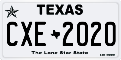 TX license plate CXE2020