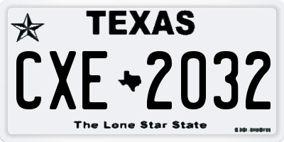 TX license plate CXE2032