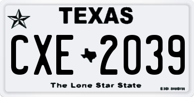 TX license plate CXE2039