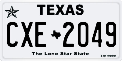 TX license plate CXE2049
