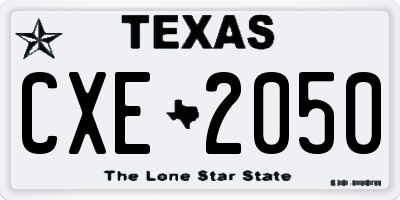 TX license plate CXE2050