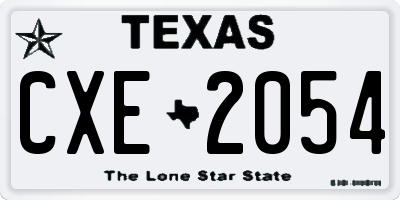 TX license plate CXE2054