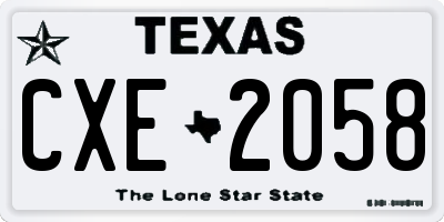 TX license plate CXE2058