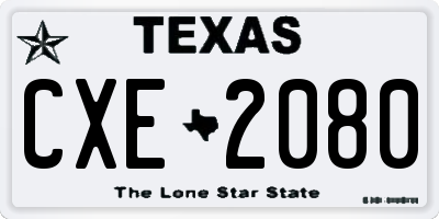 TX license plate CXE2080