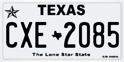 TX license plate CXE2085