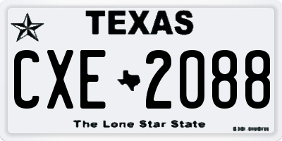 TX license plate CXE2088