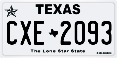 TX license plate CXE2093