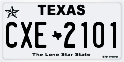 TX license plate CXE2101