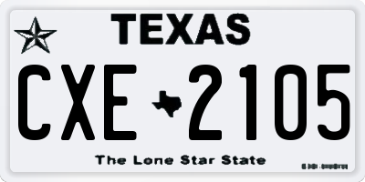 TX license plate CXE2105