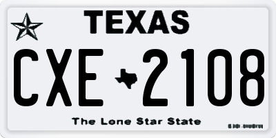 TX license plate CXE2108