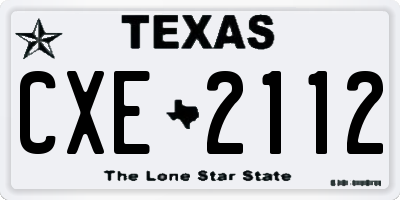 TX license plate CXE2112