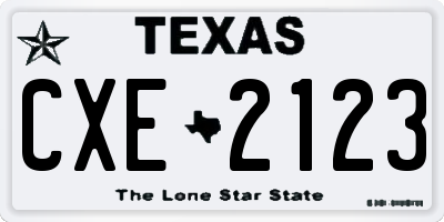 TX license plate CXE2123