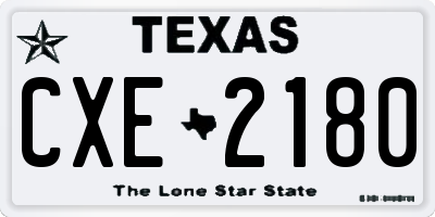 TX license plate CXE2180