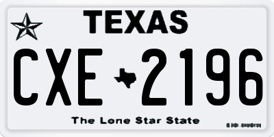 TX license plate CXE2196