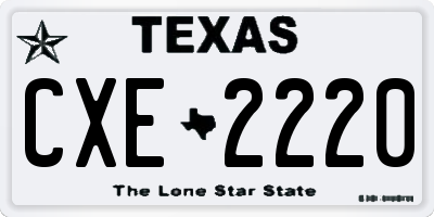 TX license plate CXE2220