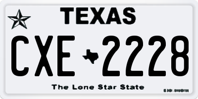 TX license plate CXE2228
