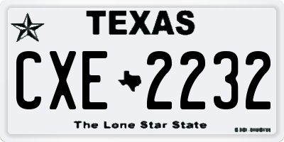 TX license plate CXE2232