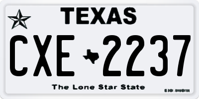 TX license plate CXE2237