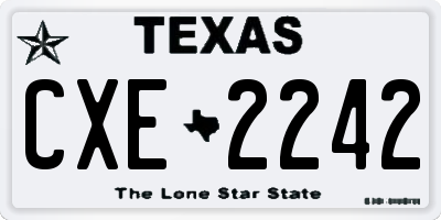 TX license plate CXE2242