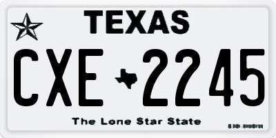 TX license plate CXE2245